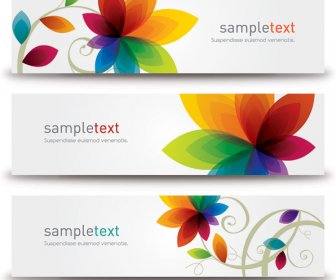 Flower Banners Vector Graphic