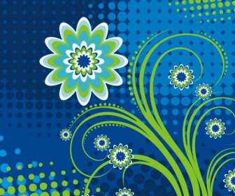 Flower In Blue Vector Graphic