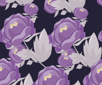 Flower Painting Classical Violet Grey Decor