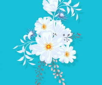 Lukisan Bunga Dekorasi Putih Klasik