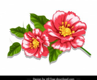 Lukisan Bunga Dekorasi Gambar Tangan Klasik Berwarna-warni