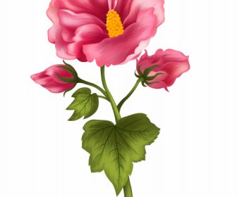 çiçek Boyama Renkli Klasik Elle çizilmiş Kroki