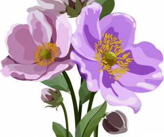 цветок картина красочный ретро Handdrawn дизайн