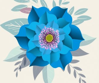 Lukisan Bunga Ornamen Warna-warni Desain 3d