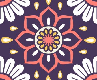 花のパターンのクローズアップカラフルなフラット対称の飾り
