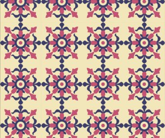 Шаблон цветочного узора, повторяющийся винтажный декор, плоский дизайн