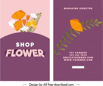 flower shop business card template colorful classic decor