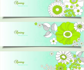 Flower Spring Banner Vector