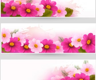 Blume Mit Grunge-Vektor-banner