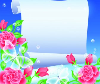 Flower With Paper Dream Background Vector