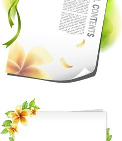 Flower With White Paper Vector Card