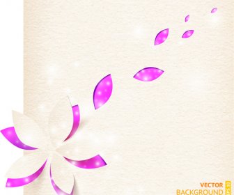 Flowers And Petals Background Design Vector