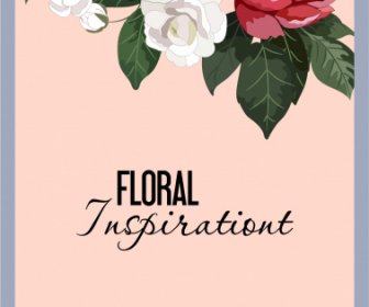 Flowers Background Colorful Decor Vintage Handdrawn Design