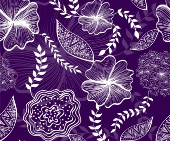 Piso De Diseño De Flores De Violeta De Fondo