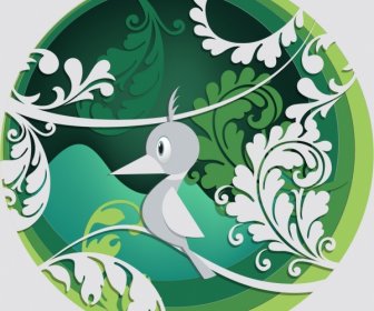 Flowers Bird Background Classical Curves Decoration
