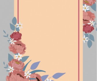 Flowers Card Background Template Elegant Classical Decor