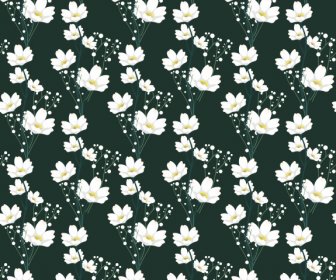 Blumen Feld Muster Vorlage Kontrast Design Elegante Blütenblätter