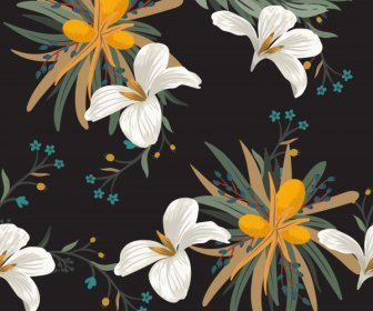 Blumen Malerei Blühende Skizze Bunten Kontrast Dekor
