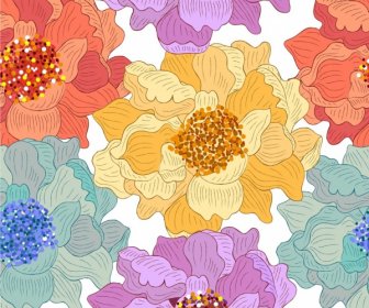 flowers pattern colorful classical decor