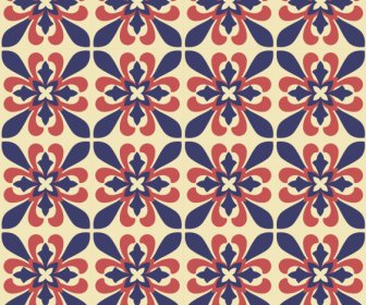 꽃 패턴 템플릿 복고풍 대칭 반복 디자인