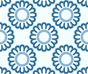 Flowers Pattern Templates Flat Repeating Circles Decor