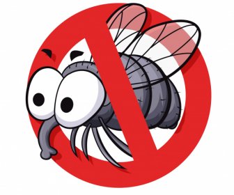 Fly Kill Zeichen Vorlage Lustige Cartoon Skizze