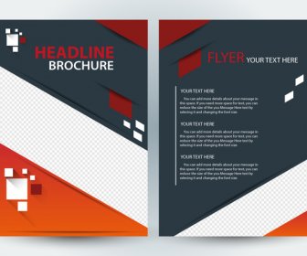 Flyer-Broschüre-Template-Design Mit Diagonalen Illustration