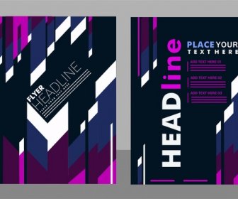 Flyer Cover Sets Modern Style And Dark Background