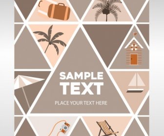 Flyer Cover Template Beach Theme Triangles Isolation