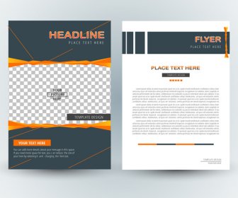 Flyer Design With Checkered And White Background