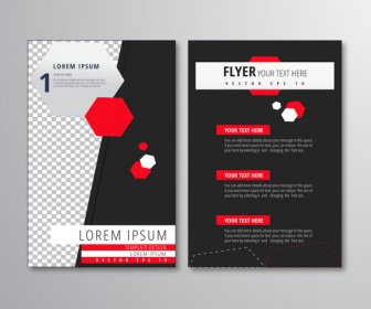 Flyer Design With Polygon And Dark Background