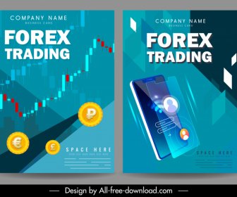 flyer forex trading template dynamic business elements smartphone decor