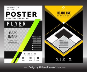 Flyer Poster Templates Colorful Modern Technology Decor