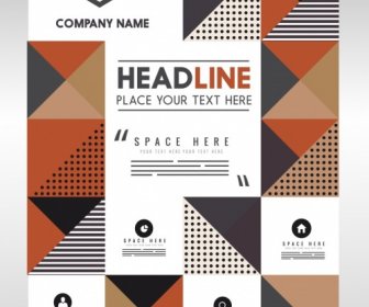 Flyer Template Colorful Flat Geometric Decoration