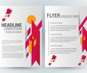 Flyer Template Design With Abstract Bright Illustration