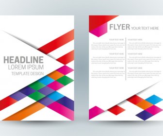 Flyer Template Design With Abstract Colorful Bright Background