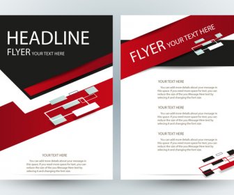 Flyer Template Design With Abstract Modern Style