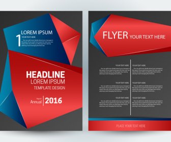 Flyer Template Design With Abstract 3d Dark Background