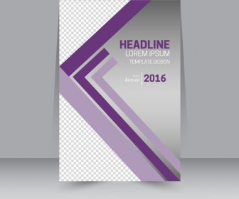 Flyer Template Design With Checkered Violet Background