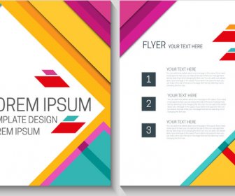 Flyer Template Design With Colorful Modern Style Background