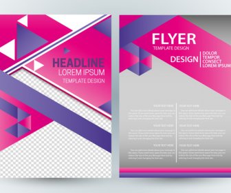 Flyer Template Design With Modern Colorful Abstract Style