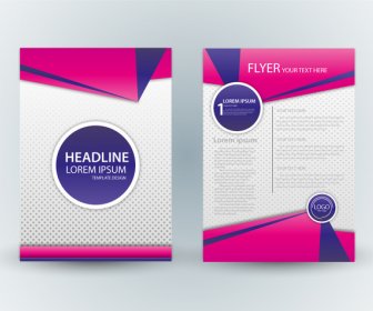 Flyer Template Design With Pink And Spots Background