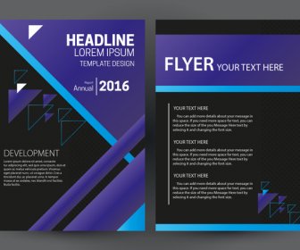 Flyer Template Design With Purple And Black Color