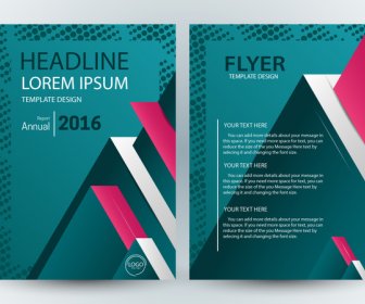 Flyer Template Illustration With 3d Blue Background