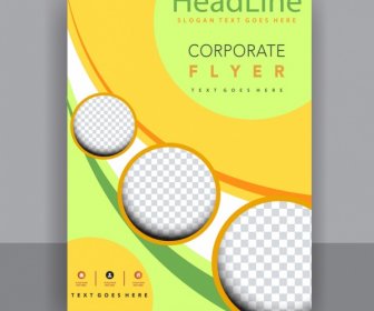 Flyer Template Modern Colorful Design Checkered Circles