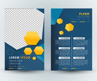 Flyer Vorlage-Vektor-Design Mit Abstrakten Geometrischen Darstellung