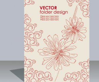 Ordner Design Vektor Floral-Hintergrund