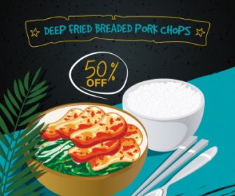 Gıda Reklam Afiş Renkli Klasik Zarif Dekor