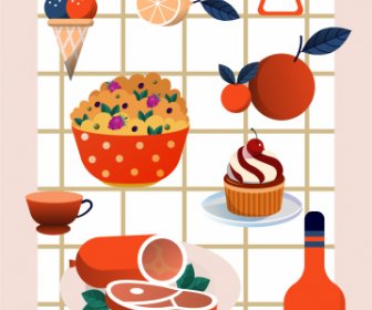 Food Background Colorful Classic Decor