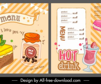 Food Drink Menu Template Colorful Dynamic Handdrawn Design
